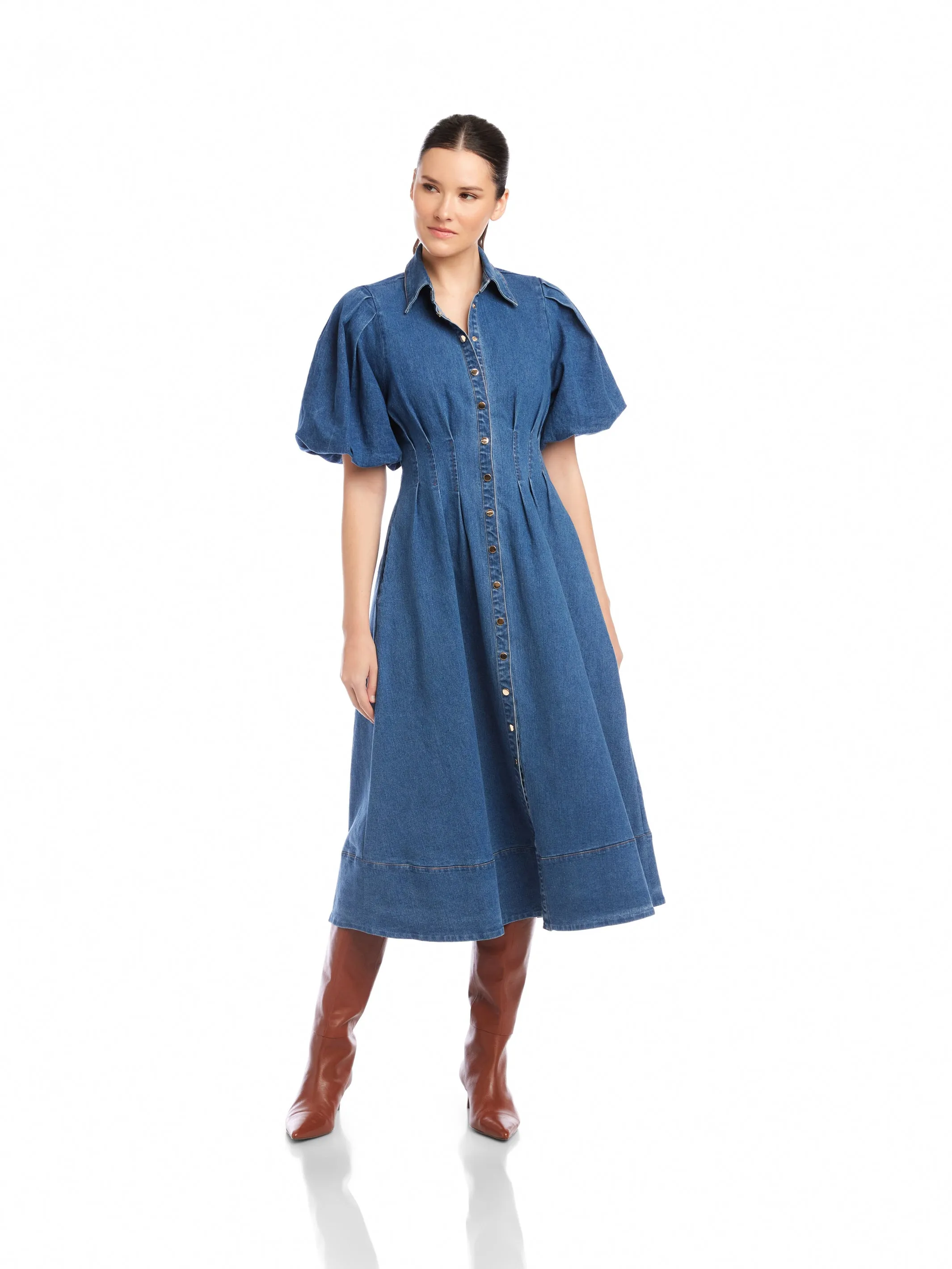 Esme Denim Midi Dress Chill Style Light And Airy