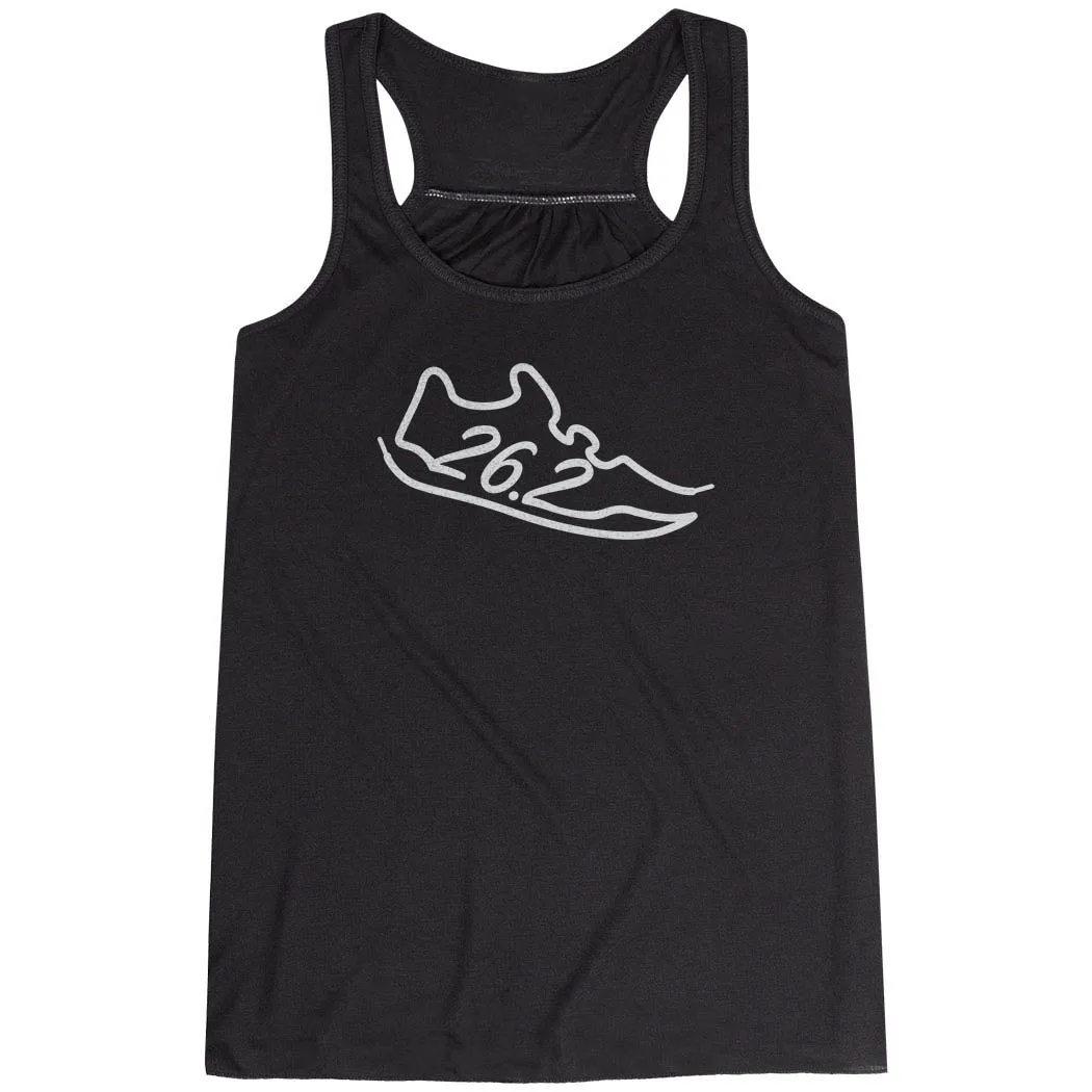 Flowy Racerback Tank Top - 26.2 Run Shoe Indoor Use EcoFriendly Dye