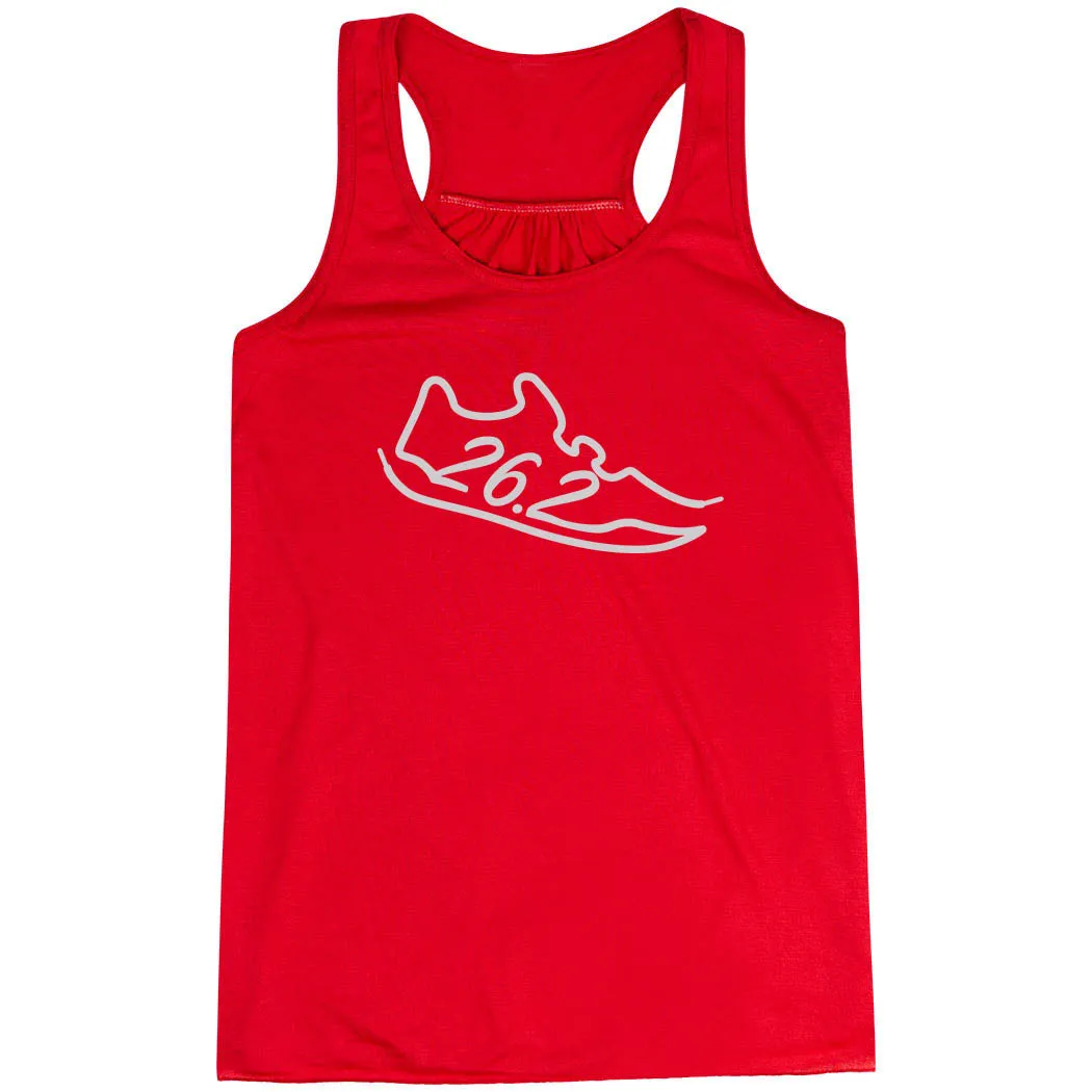 Flowy Racerback Tank Top - 26.2 Run Shoe Slim Fit Cut Urban use