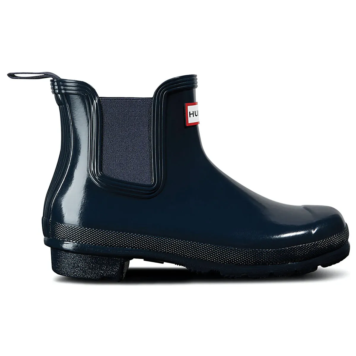 Hunter Original Chelsea Gloss Rubber Women's Wellingtons Navy Boots Sturdy sole Quiet Sole