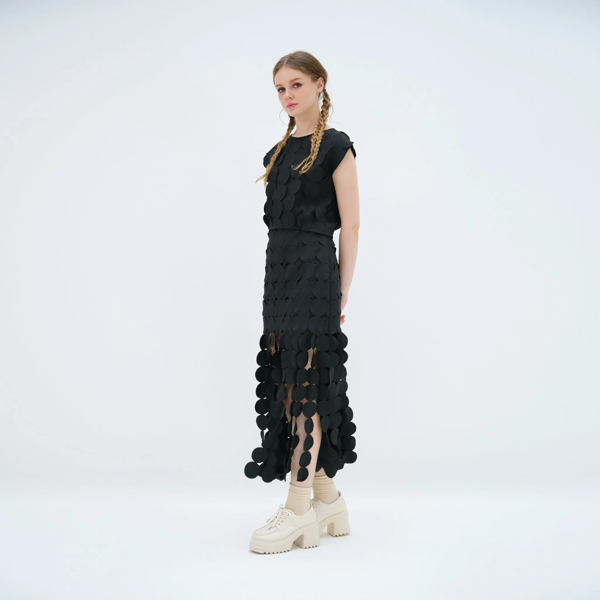 Polka Dot Skirt Cozy Tones Modern Luxe