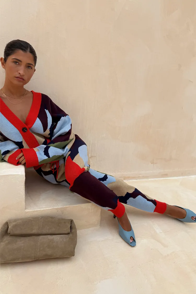 Navy Abstract Cuff Jogger Quick drying material Natural Texture