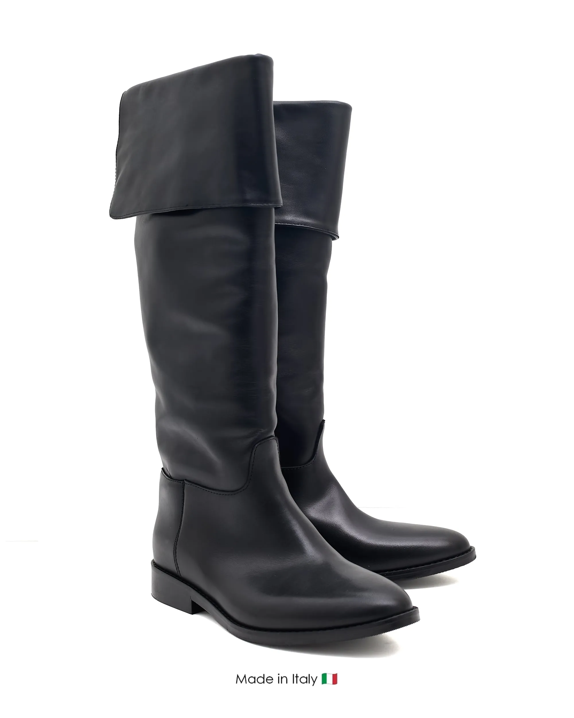 Idelle Black Leather Tight Fit Contoured Midsole