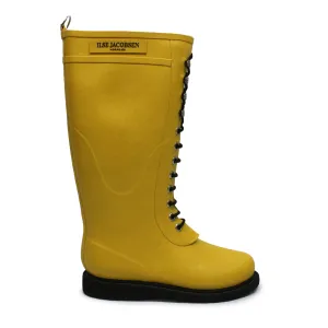 Distressed finish Ilse Jacobsen Rub1 Rubber Women's Calf Length Cyber Yellow Boots