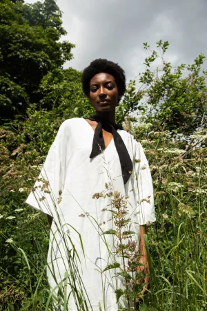 Isolde-May Linen Dress in Snow White Odor-Control