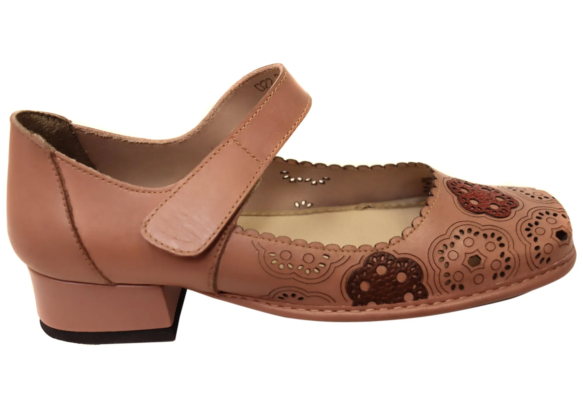 J Gean Creation Womens Comfortable Brazilian Leather Low Heel Shoes Fashion Heels