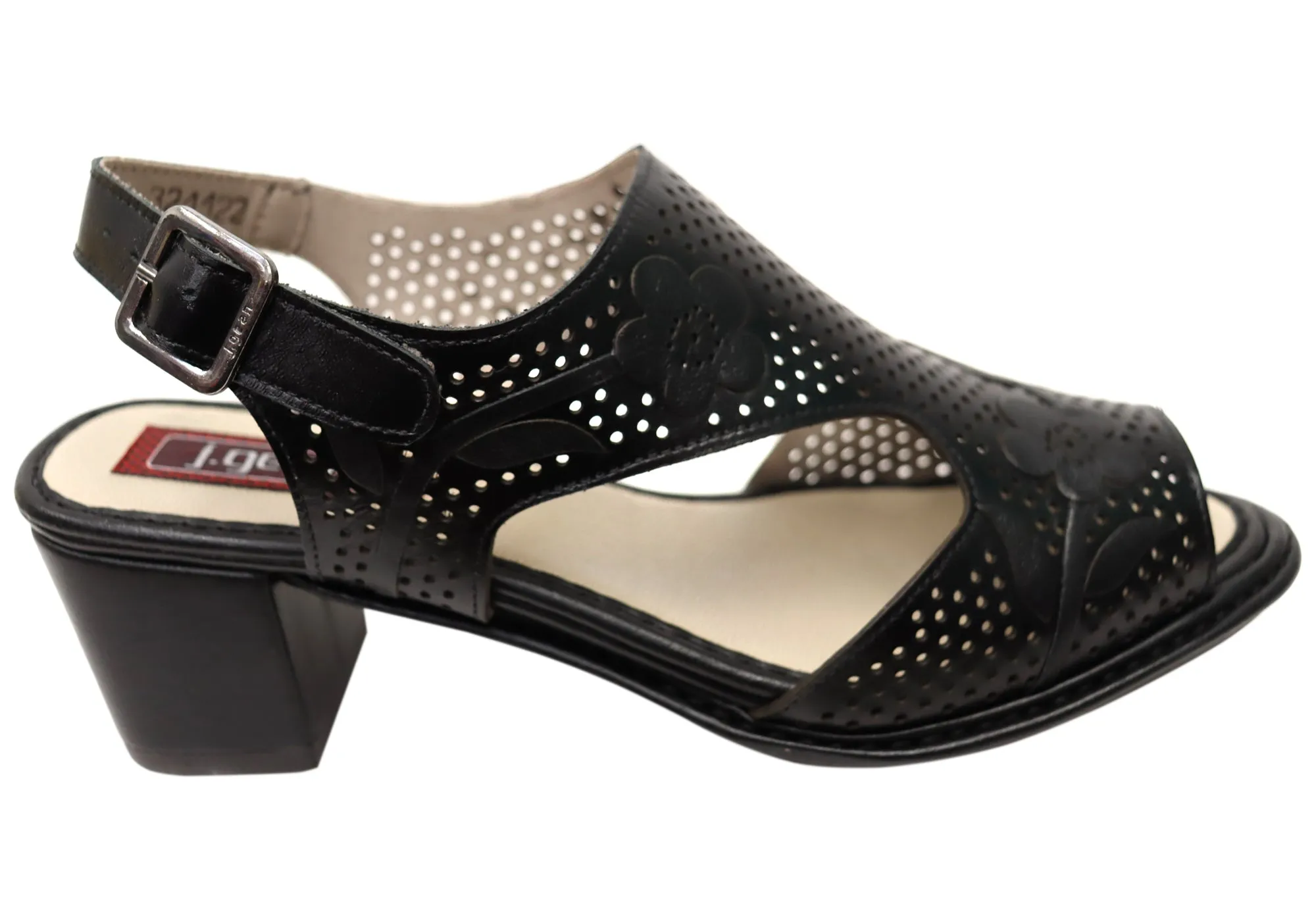 J Gean Simone Womens Comfortable Leather Heels Sandals Made In Brazil Fashion Ready