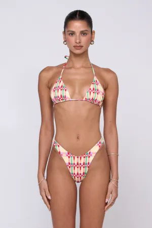 Joey Bikini Bottom in Plaid High-waisted