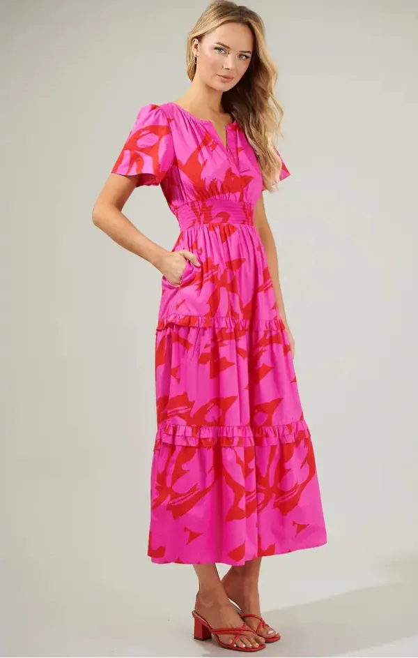 Jolene Palmer Poplin Tiered Maxi Versatile Comfort Wear