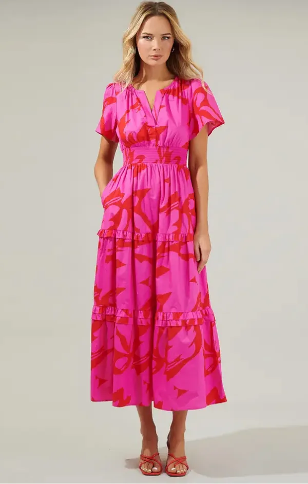 Fluid Fabric Jolene Palmer Poplin Tiered Maxi