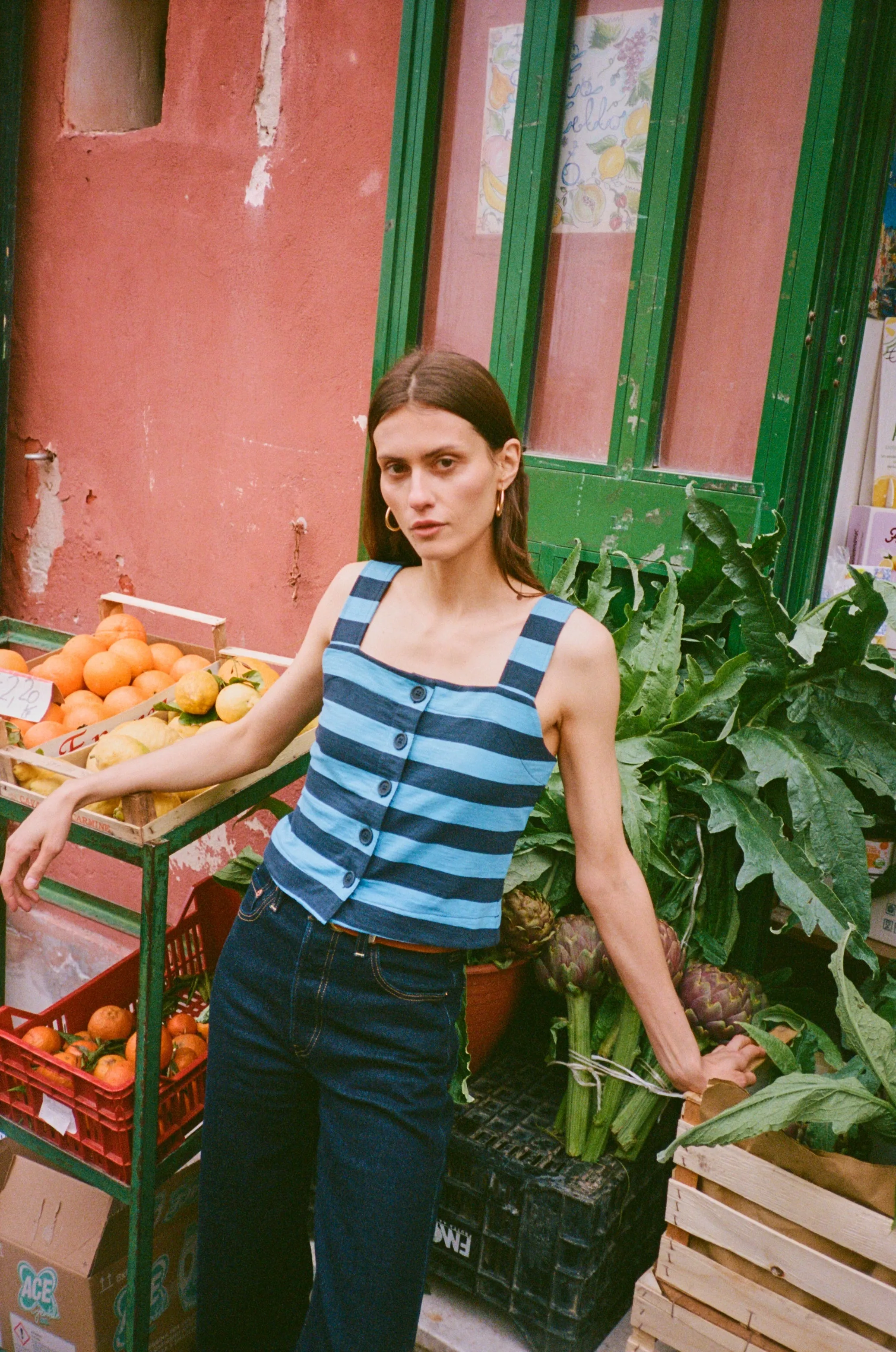 Anti Static Fabric Joni Stripe Tank