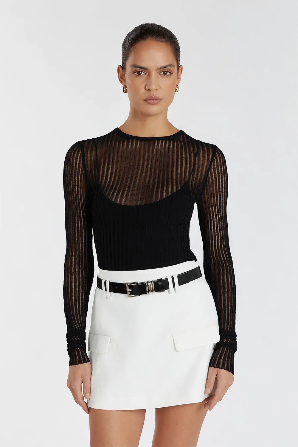 JOVIE BLACK LONG SLEEVE TOP QuickDry Fibers