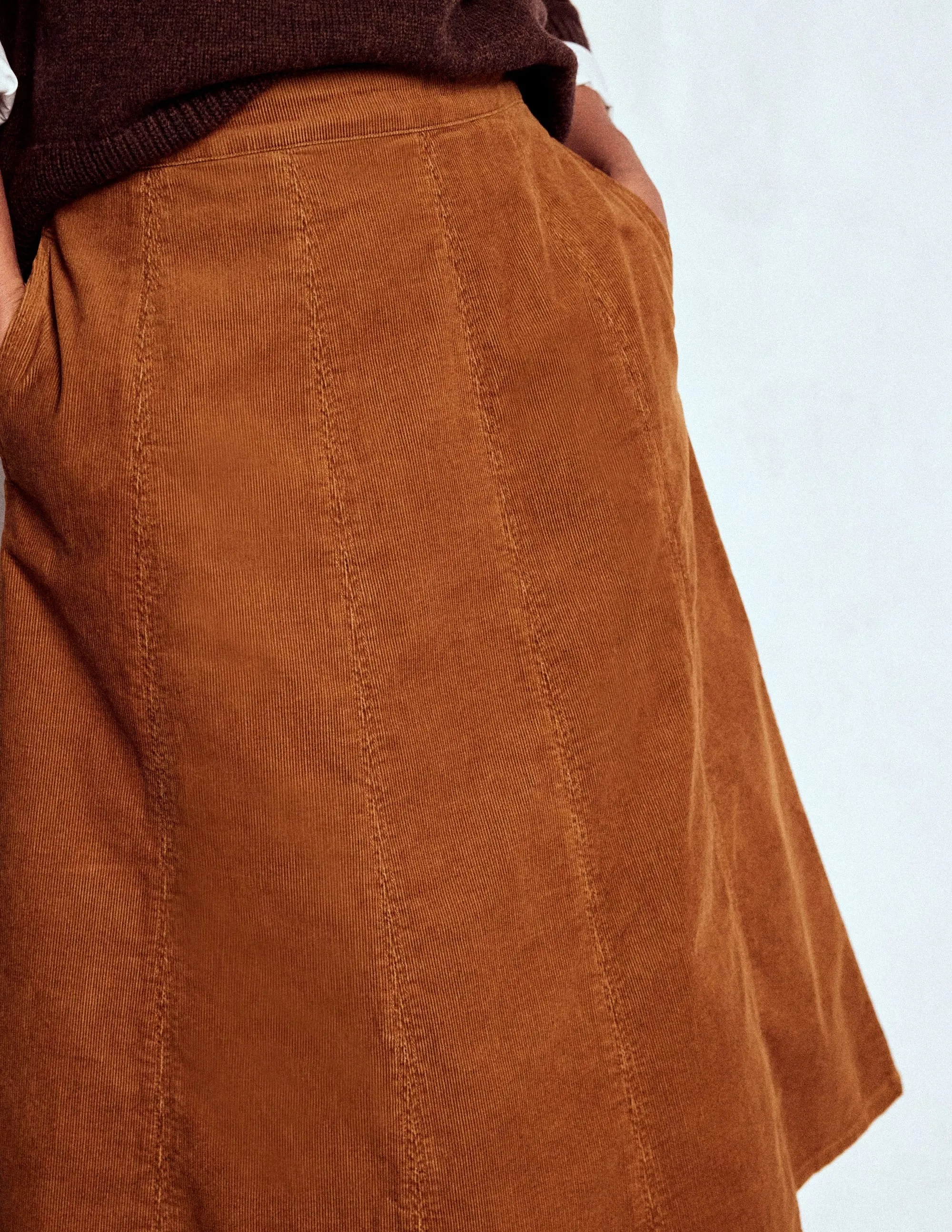 Joy Cord Midi Skirt-Ginger Minimalist Chic Polished Touch