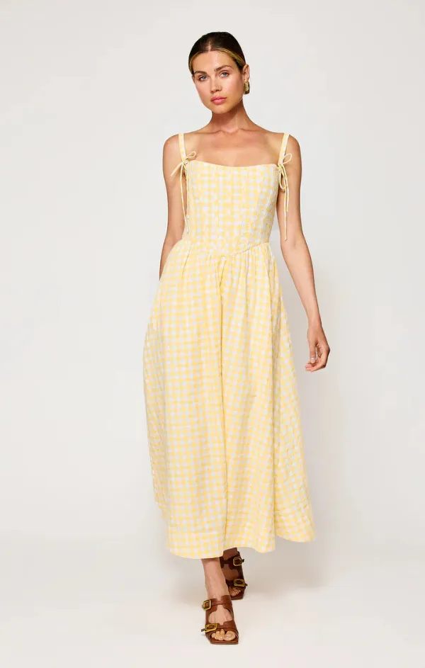 Junie Corset Midi Dress Elegant Flow