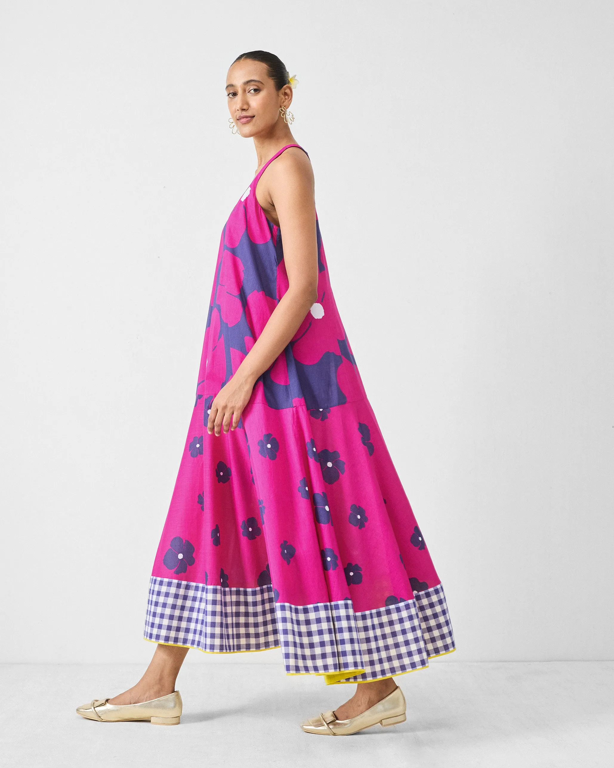 Karibu Dress - Fuchsia & Purple Printed Luxe style