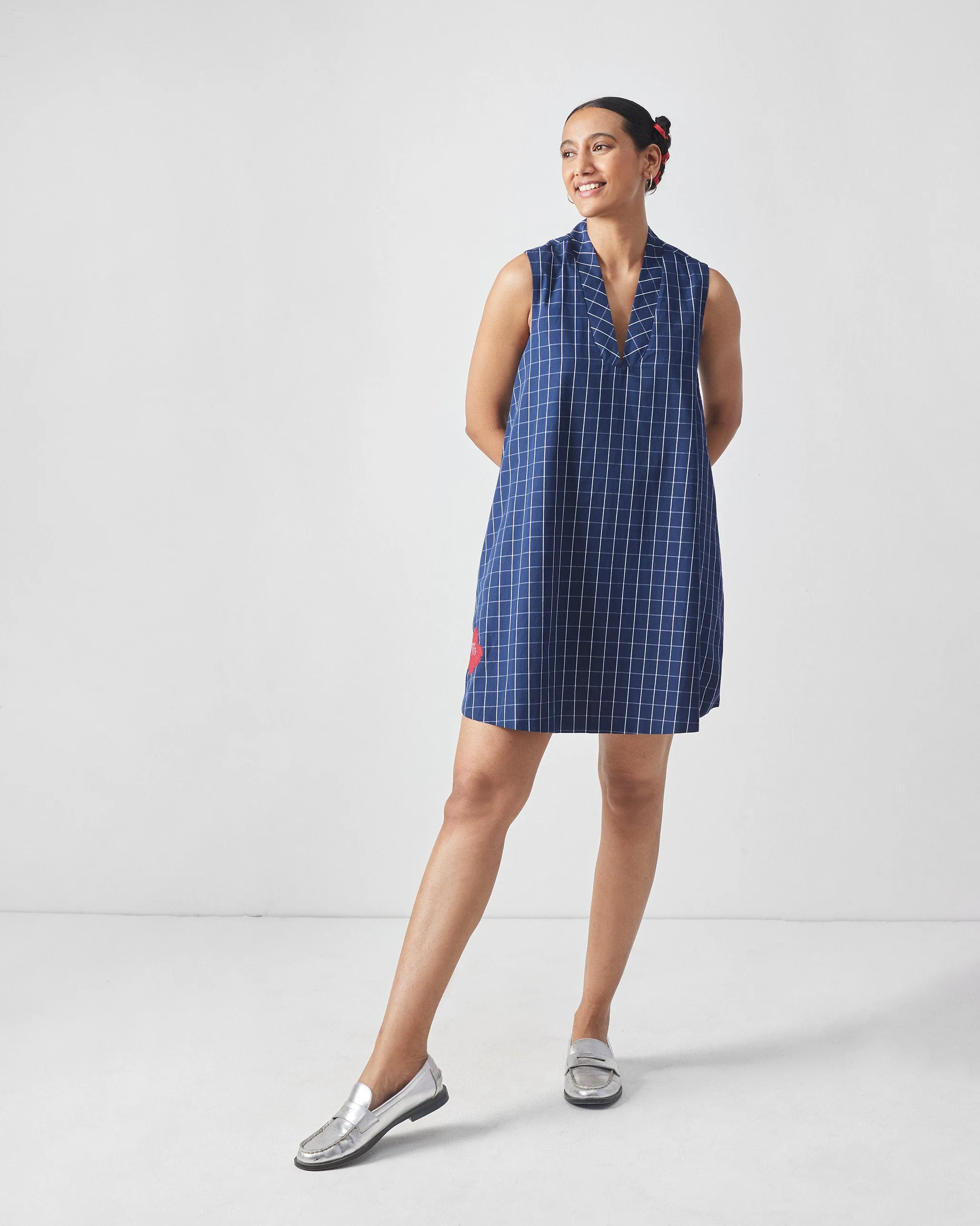 Kawaii Reversible Dress - Navy & Red Polished Cut Sleek Touch