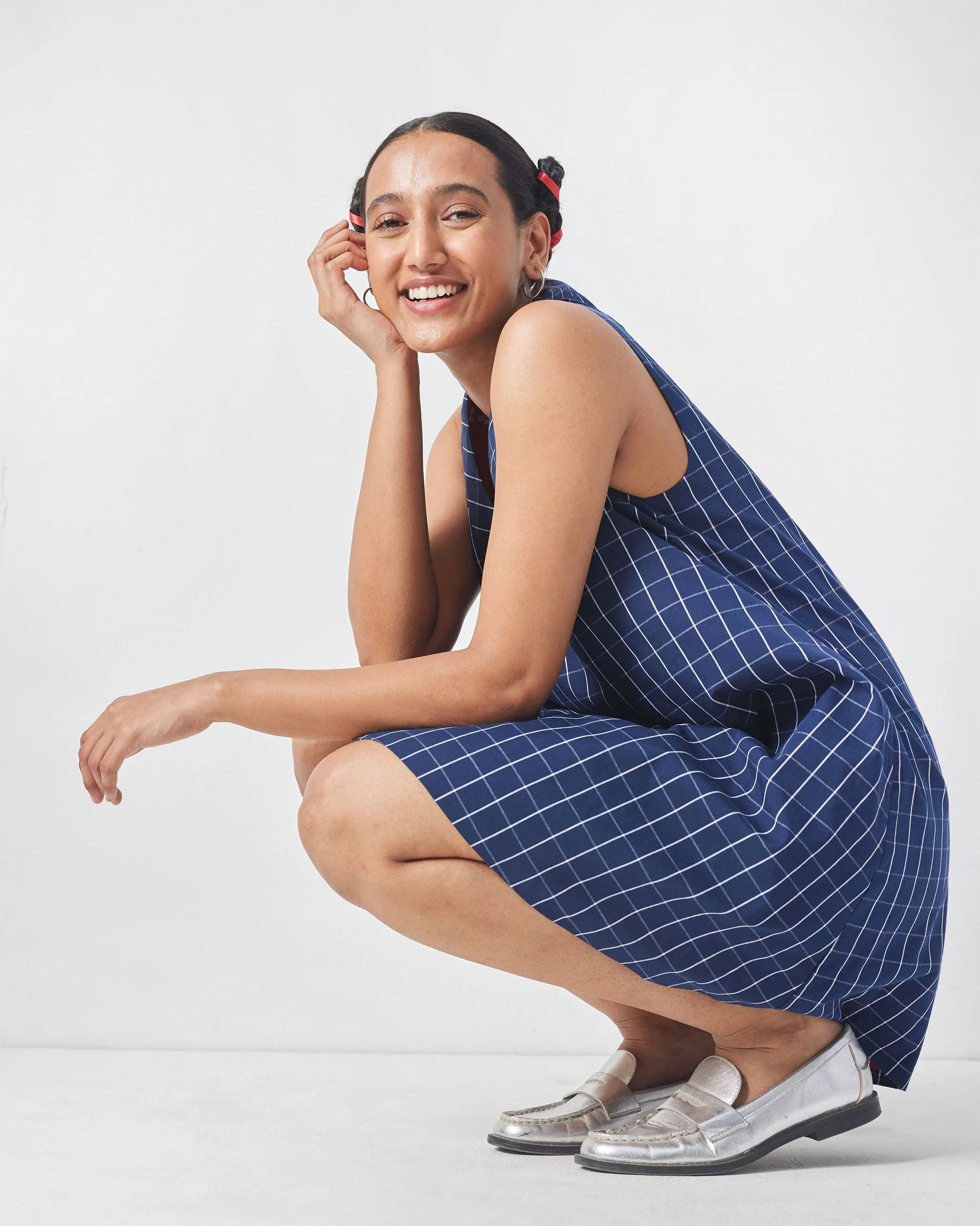 Kawaii Reversible Dress - Navy & Red Dreamy Silhouette Spring-Season