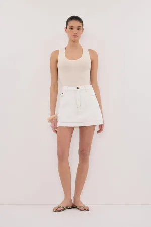 Design Detail KERA WHITE DENIM A LINE SKORT
