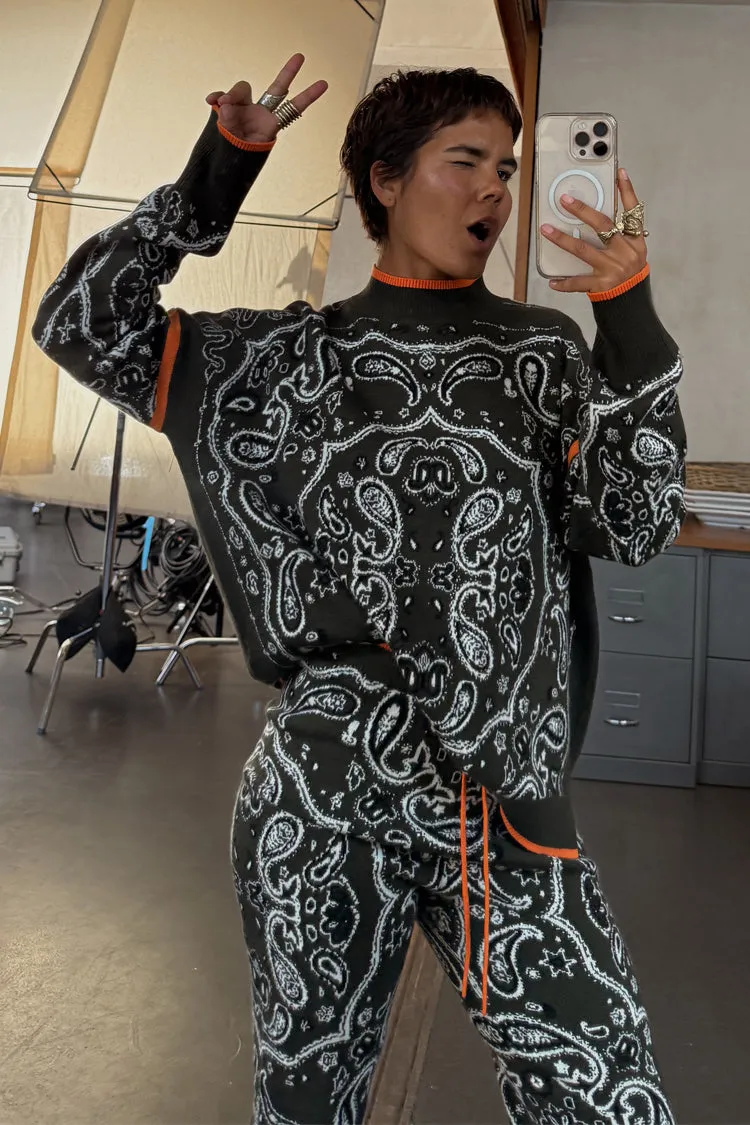 Twisted Cable Pattern Chill Wear Khaki Bandana Dana Jumper