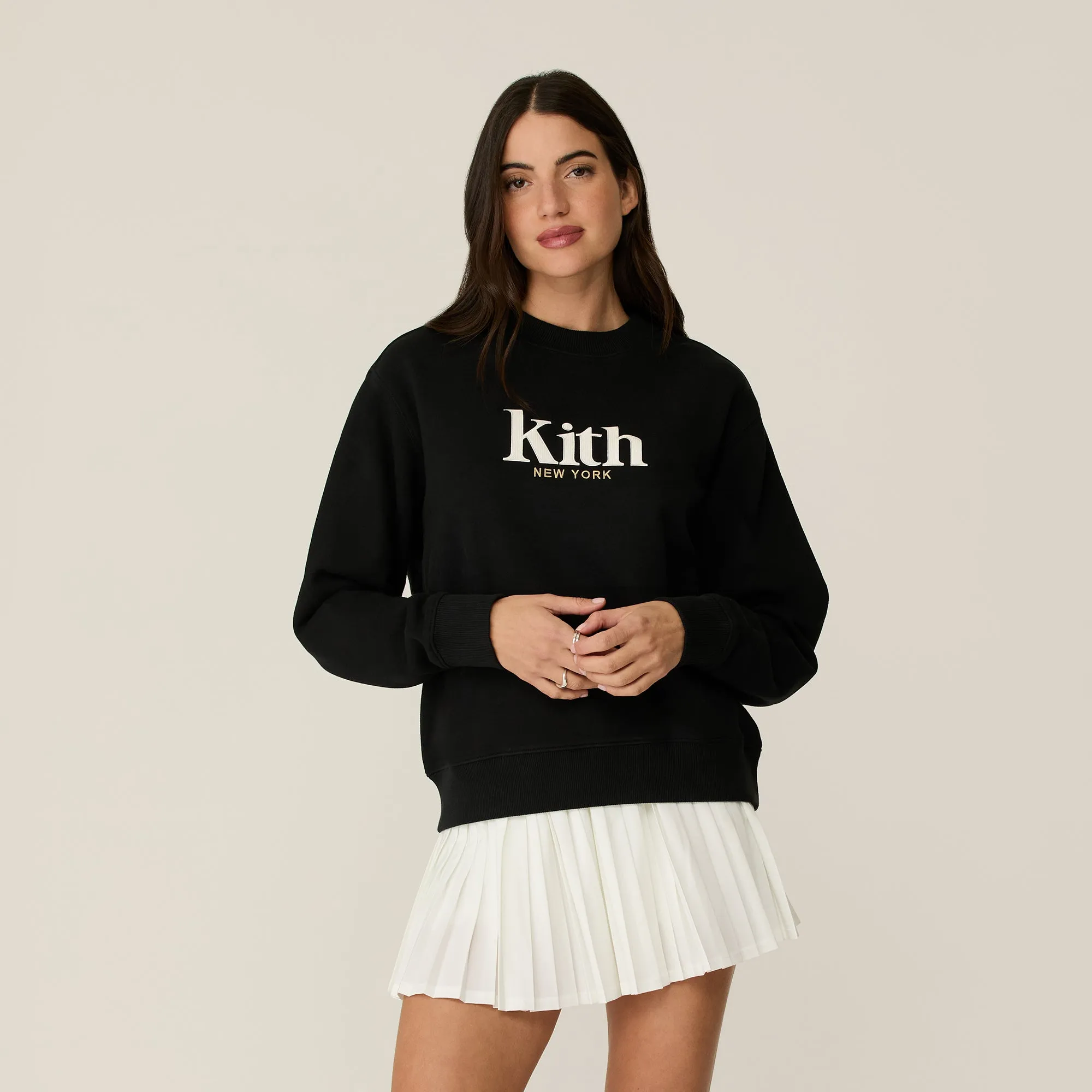 Kith Women Asher New York Crewneck - Black Comfy Layering