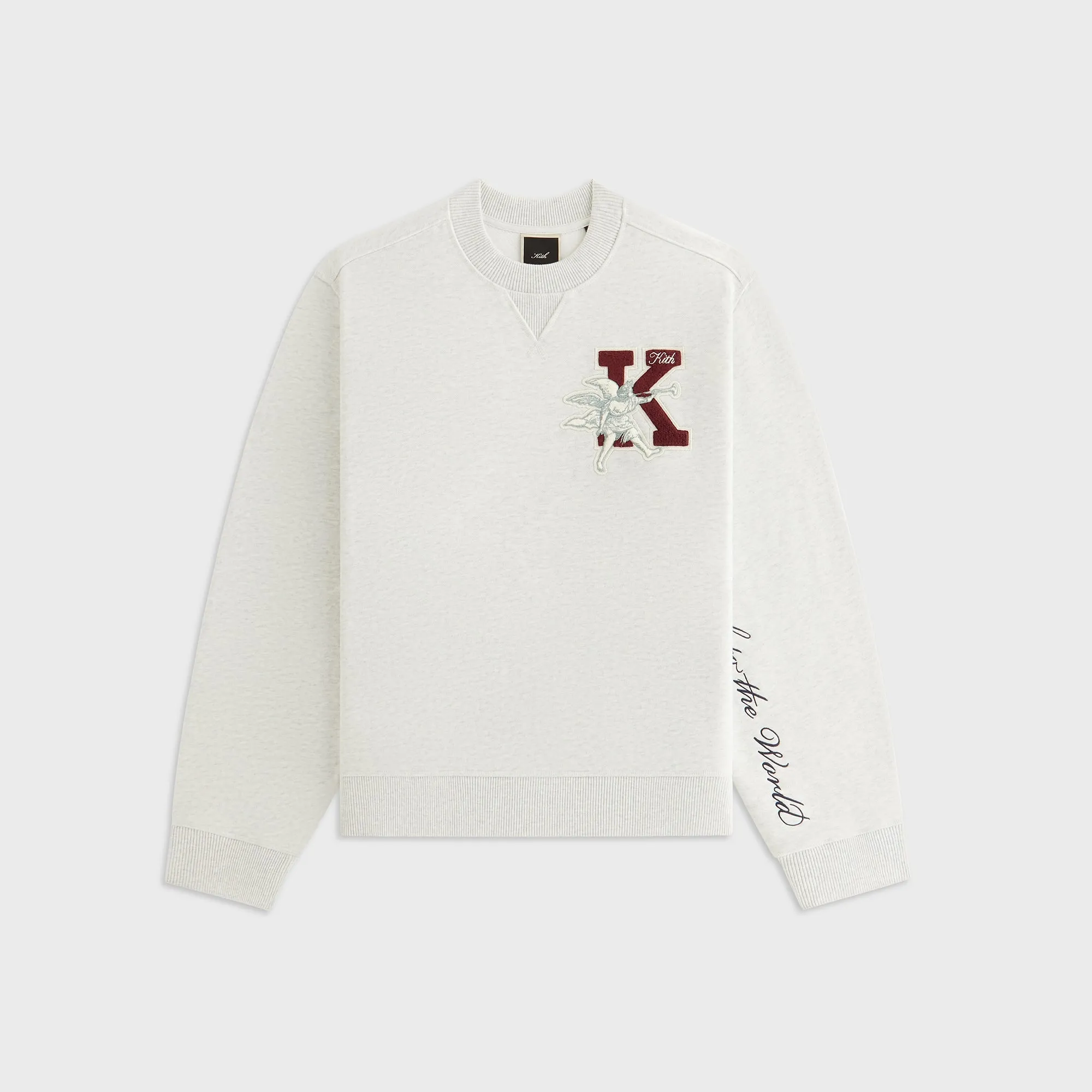 Kith Women Ashwin NY to the World Crewneck - Light Heather Grey Sporty Design