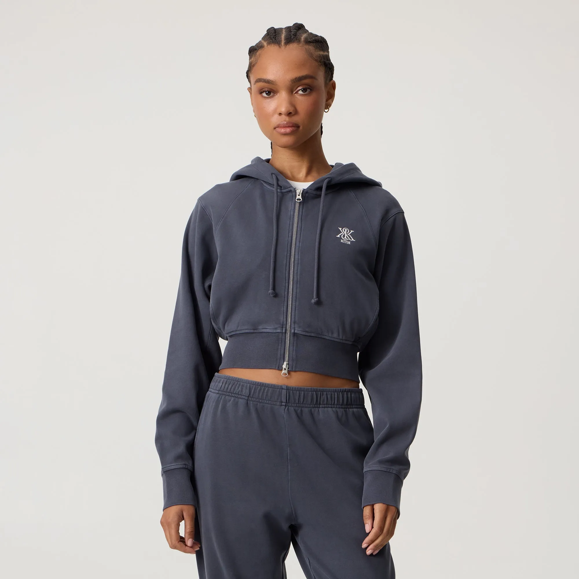 active top Neutral Colors Kith Women Davin Cropped Hoodie - Trench