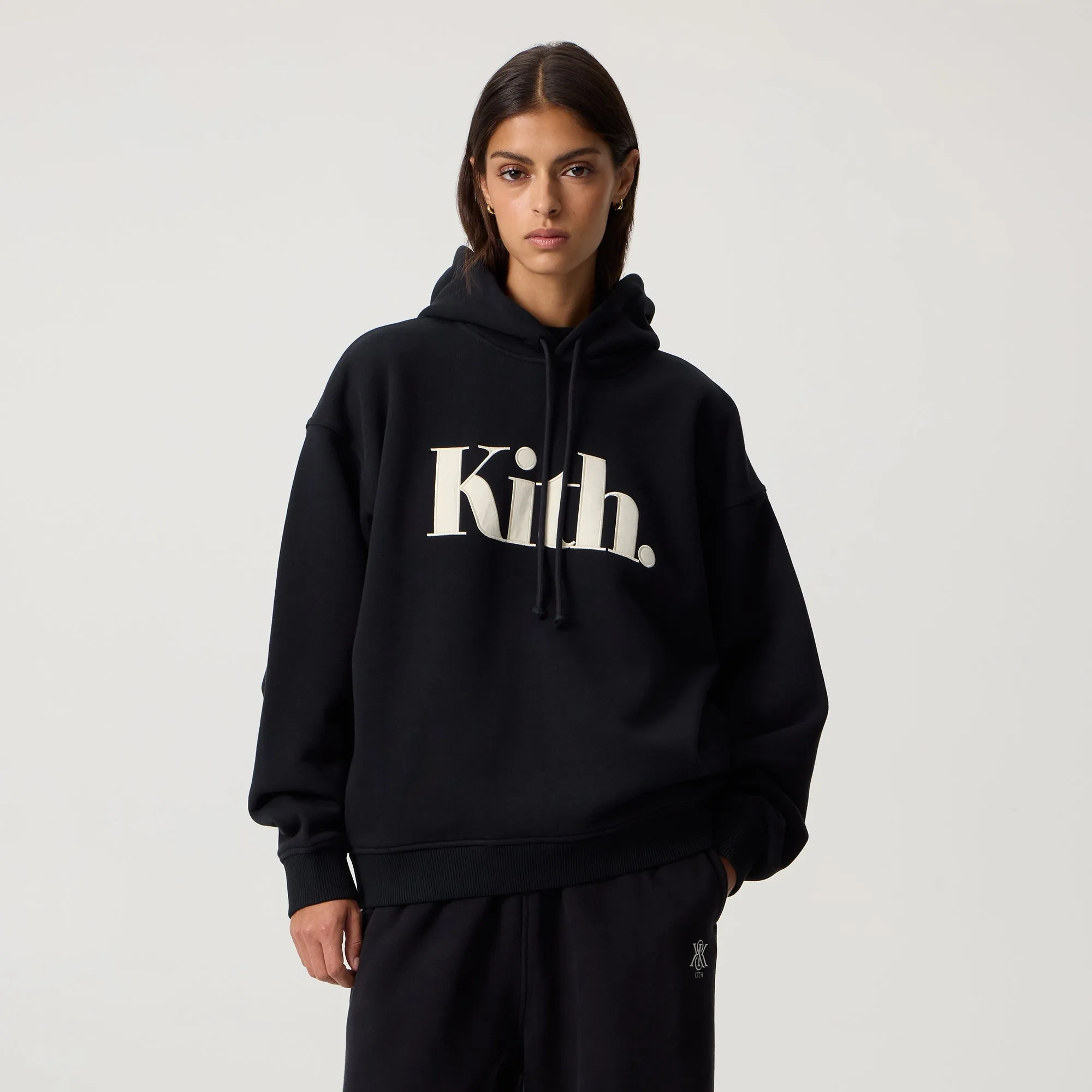 Kith Women Maverick Punctuated Logo Hoodie - Black Stylish Layer Stylish Comfort