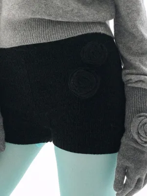 Soft Touch Brushed Surface Eco Certified Fibers KNIT SHORTS ROSE_BLACK