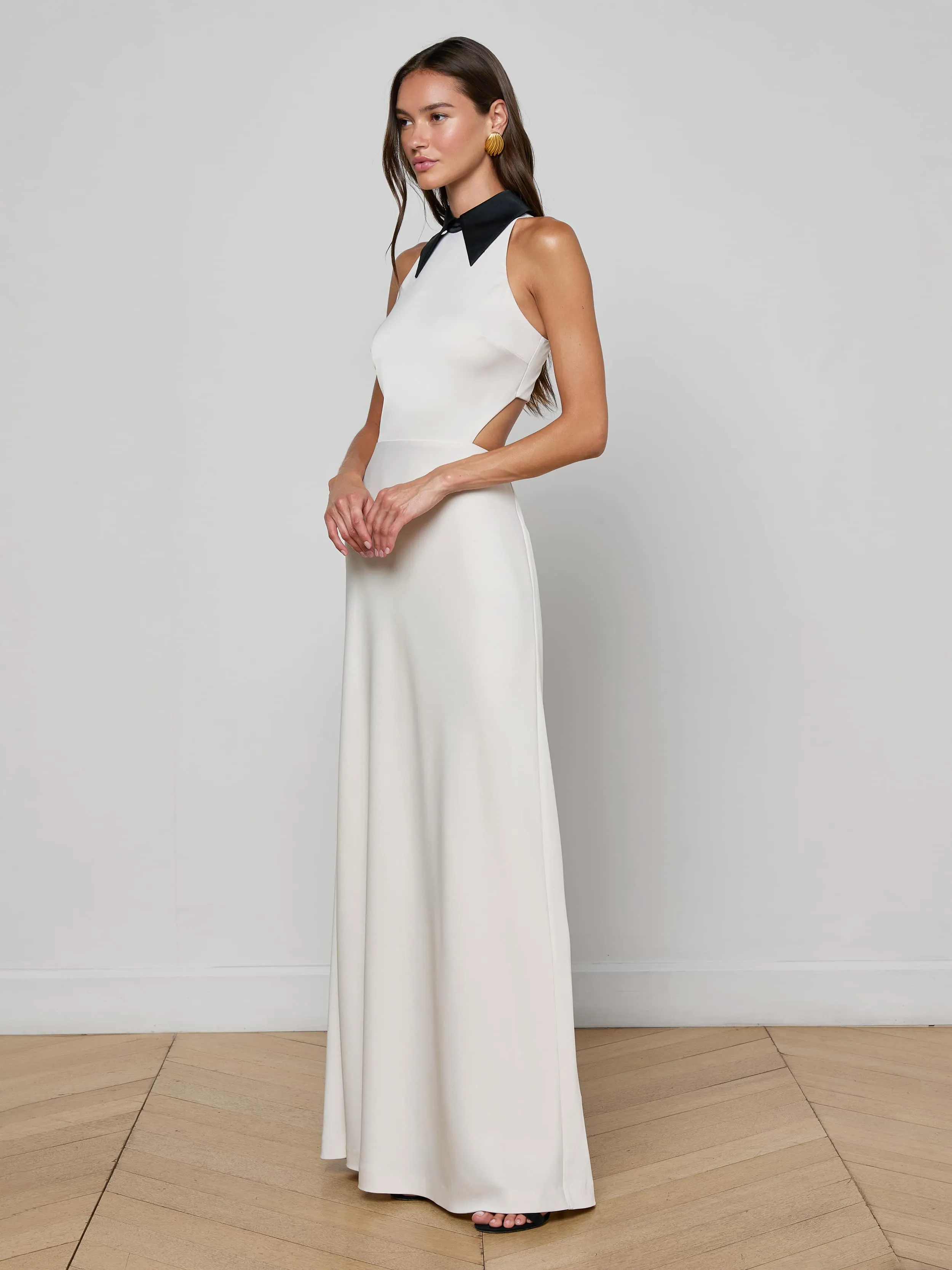 Rossi Cutout Gown Minimalist-Trend Delicate Details