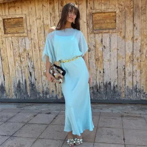 Blue Chiffon Tilly Dress Fashionable Style