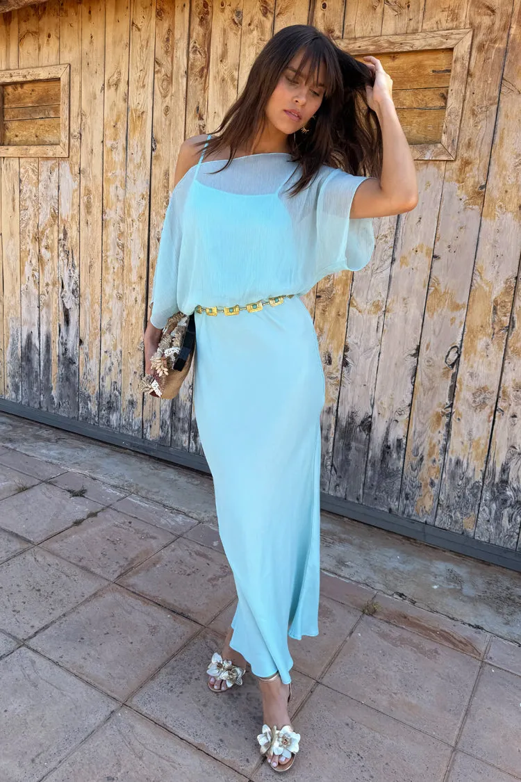 Blue Chiffon Tilly Dress Crisp Look