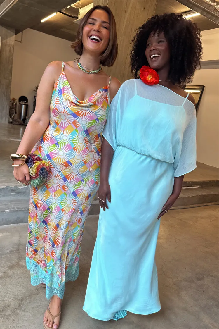 Blue Chiffon Tilly Dress Slim Shape Comfortable outdoor wear