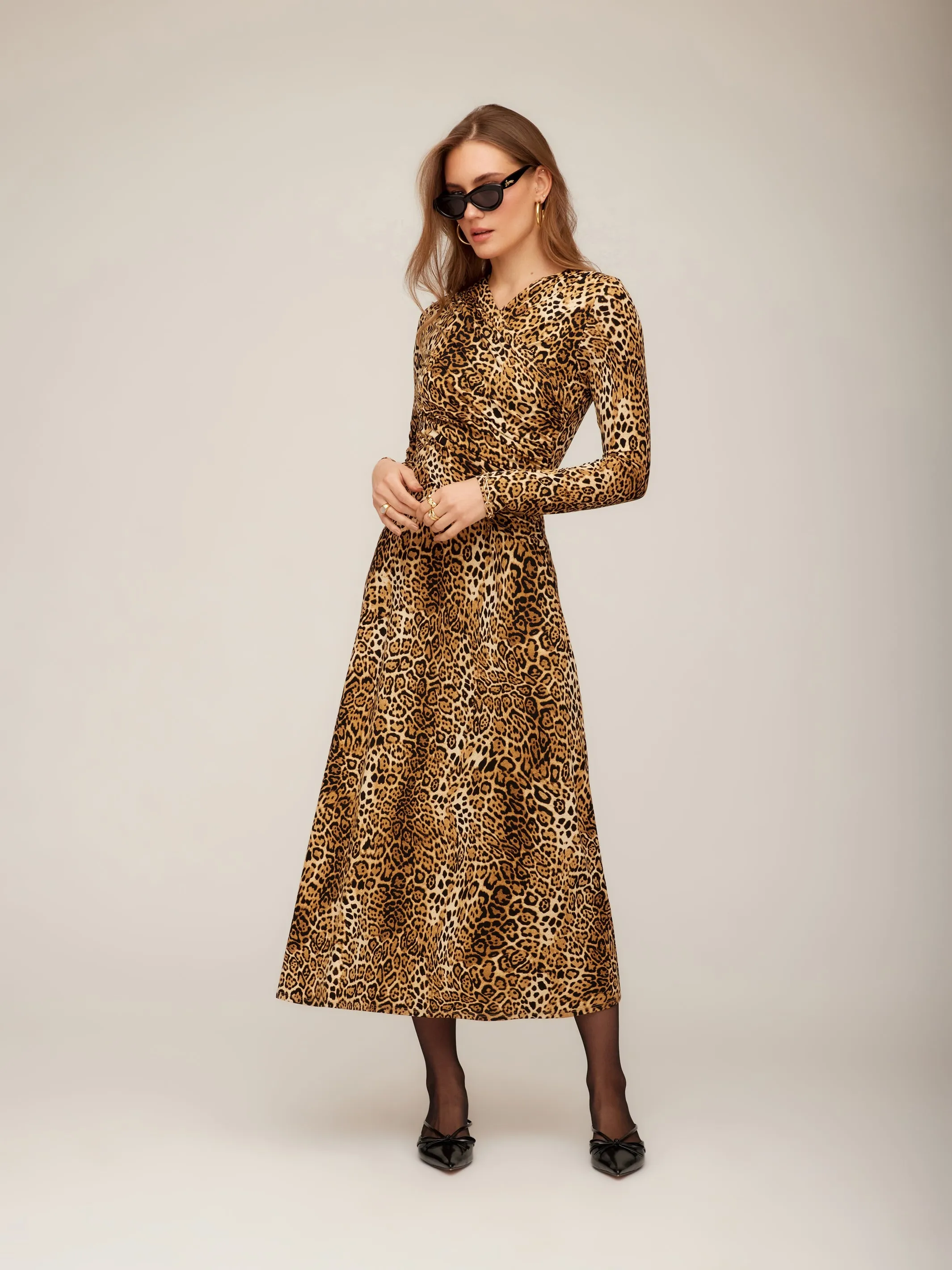 Smooth Layers Kourtney Cross-Front Midi Dress