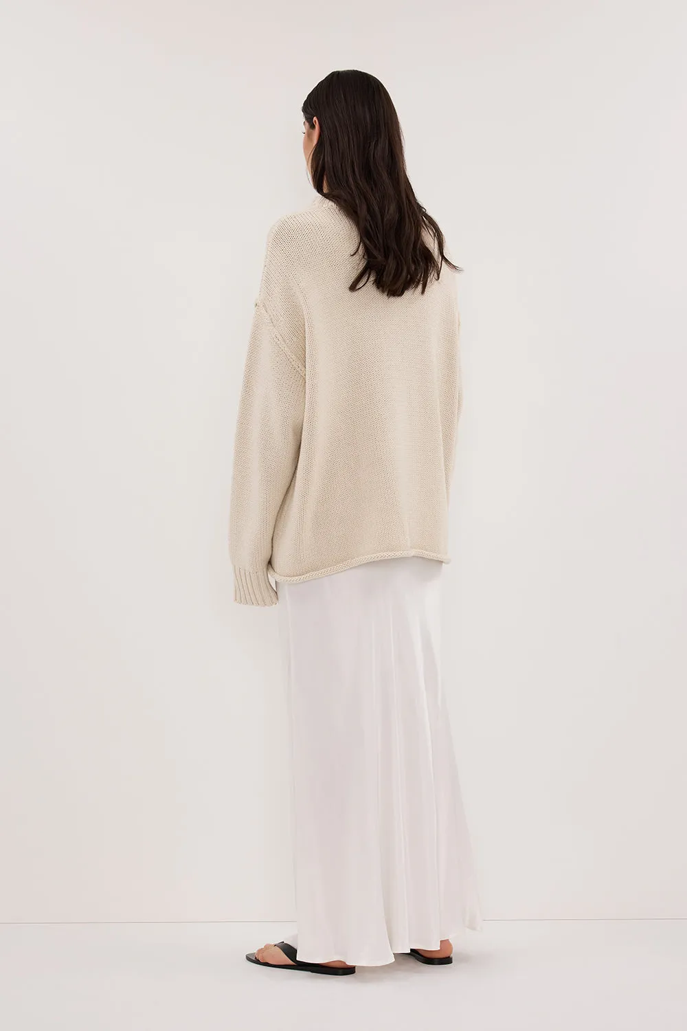 Comfy Look CHARLI WHITE SATIN MAXI SKIRT