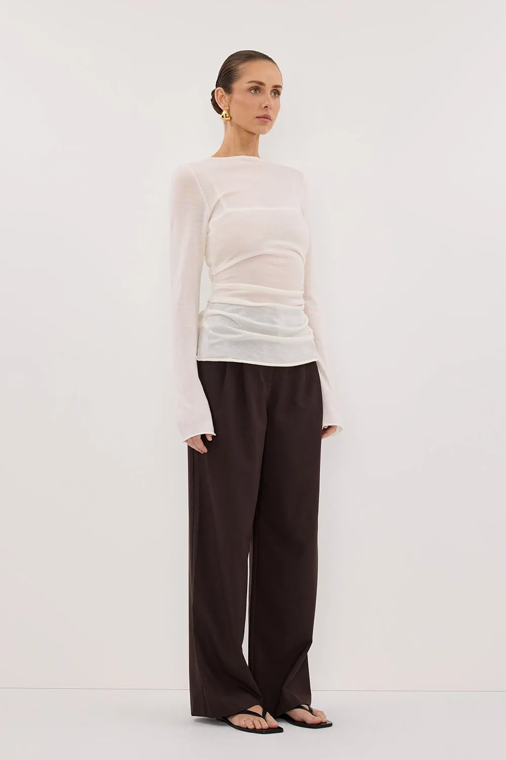Gentle Tone NICO OFF WHITE MERINO KNIT TOP