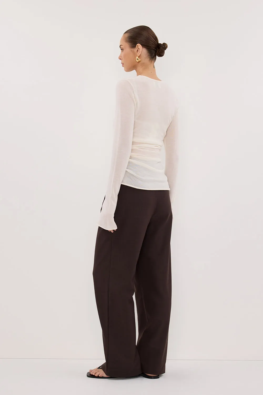 NICO OFF WHITE MERINO KNIT TOP Workday Fit