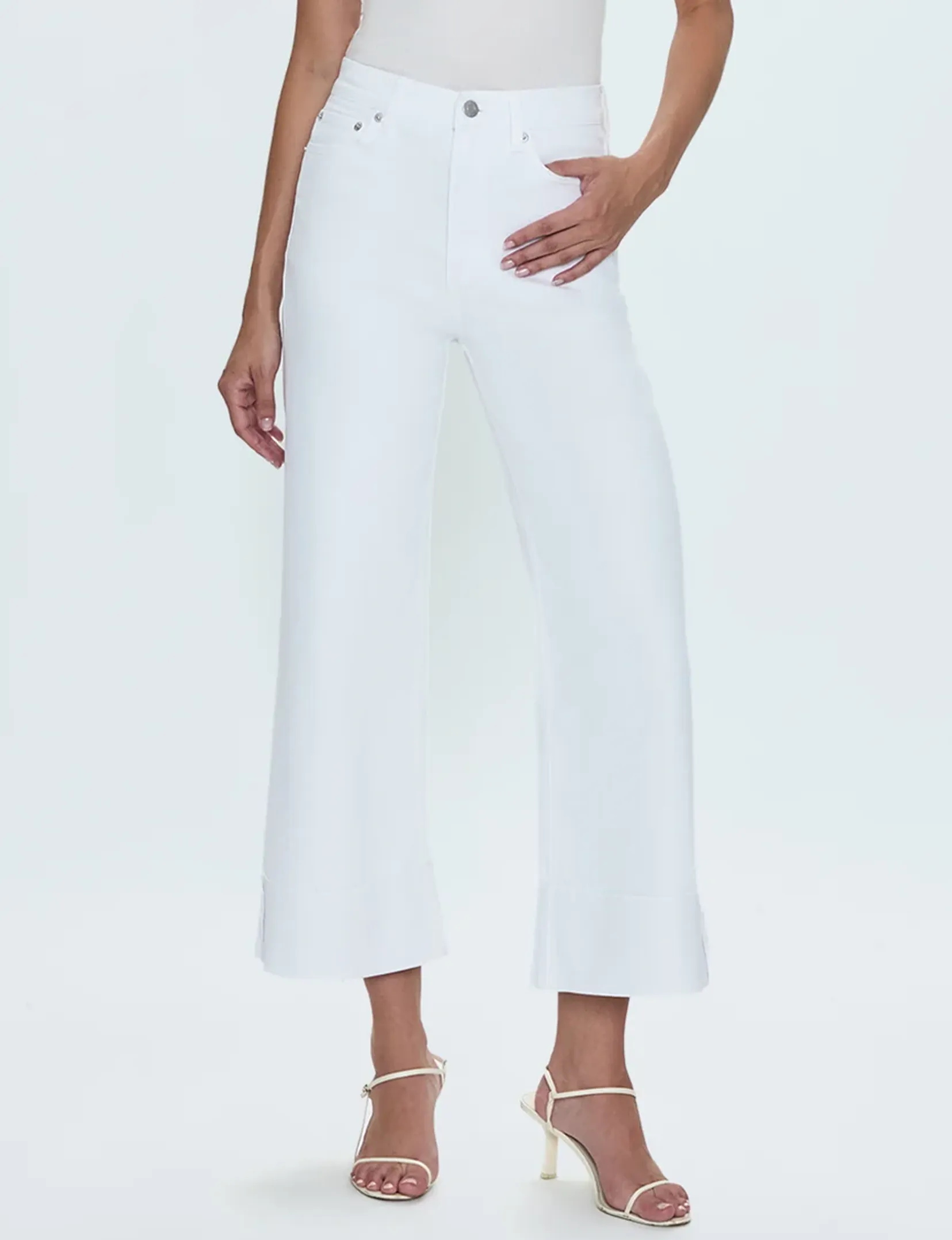 Adaptable Style Lana Crop Wide Leg, Vivid White