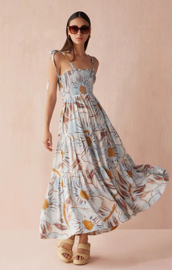 Soft Material Drawstring-Waist Lana Maxi in Riley Fiij