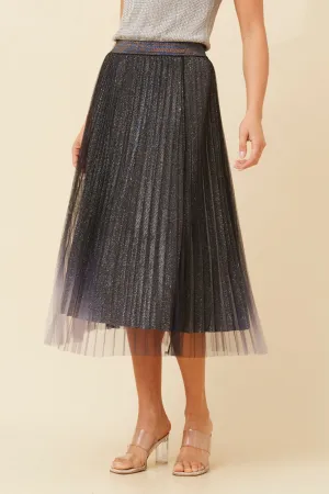 LANDON GLITTER PLEATED SKIRT Texture Shot