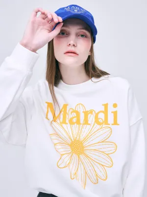 SWEATSHIRT FLOWERMARDI_WHITE TANGERINE Timeless Bold Cozy Style