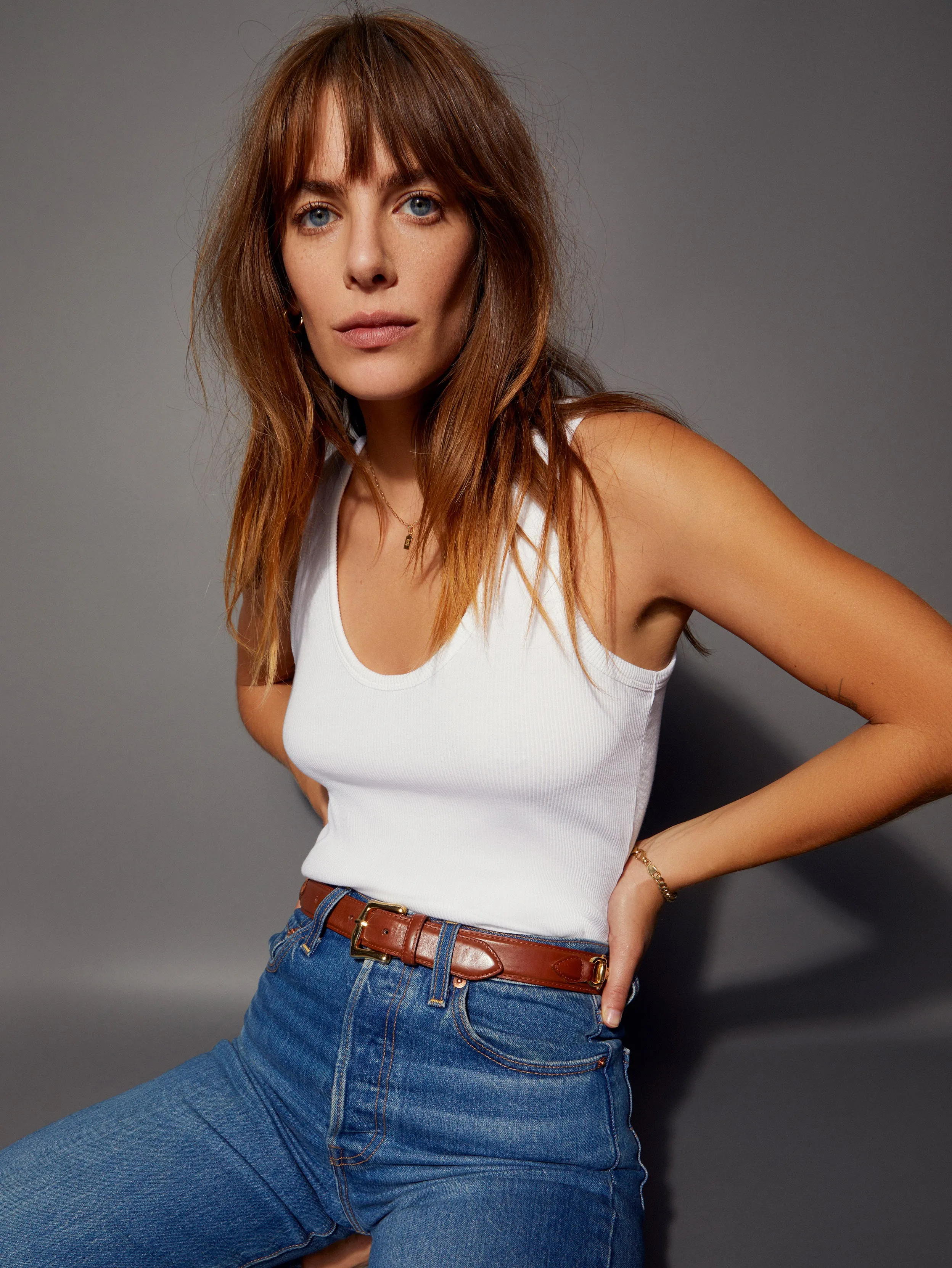 Stella Tank Longline Hemline SoftenedTexturedWeave