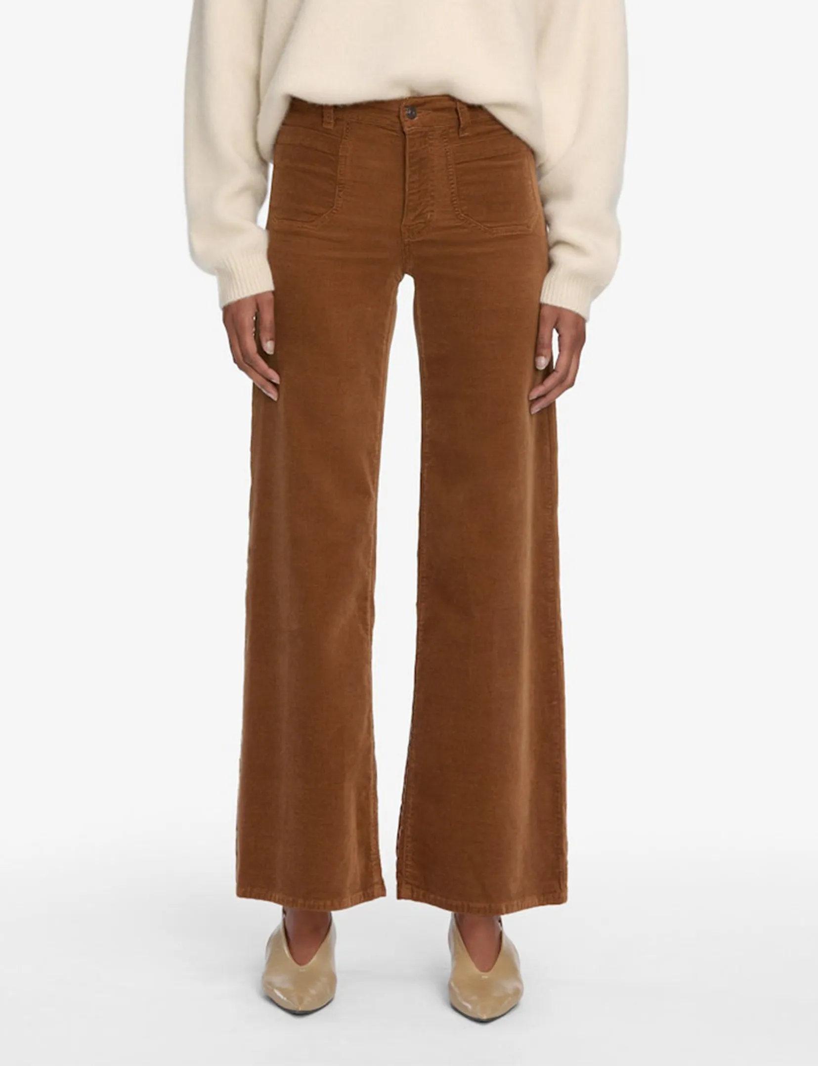 Mesh Comfort Le Slim Palazzo Corduroy, Maple Brown