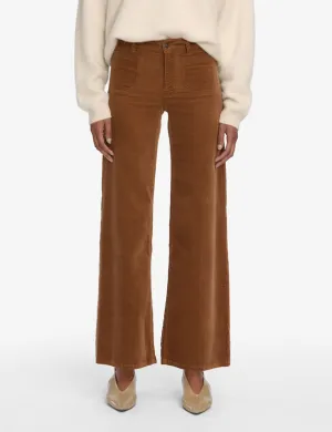 Le Slim Palazzo Corduroy, Maple Brown Sport Flex Polished Look