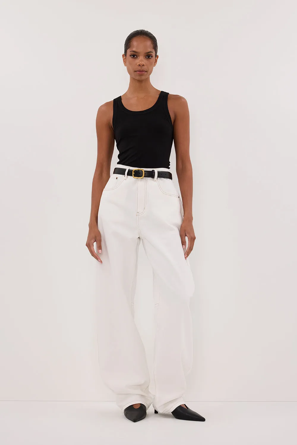 LEE BLACK KNIT TANK Polished Edge