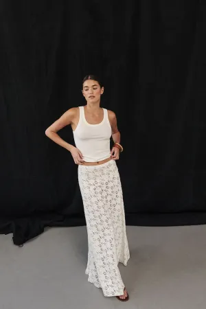 LEE OFF WHITE KNIT TANK Light Drape