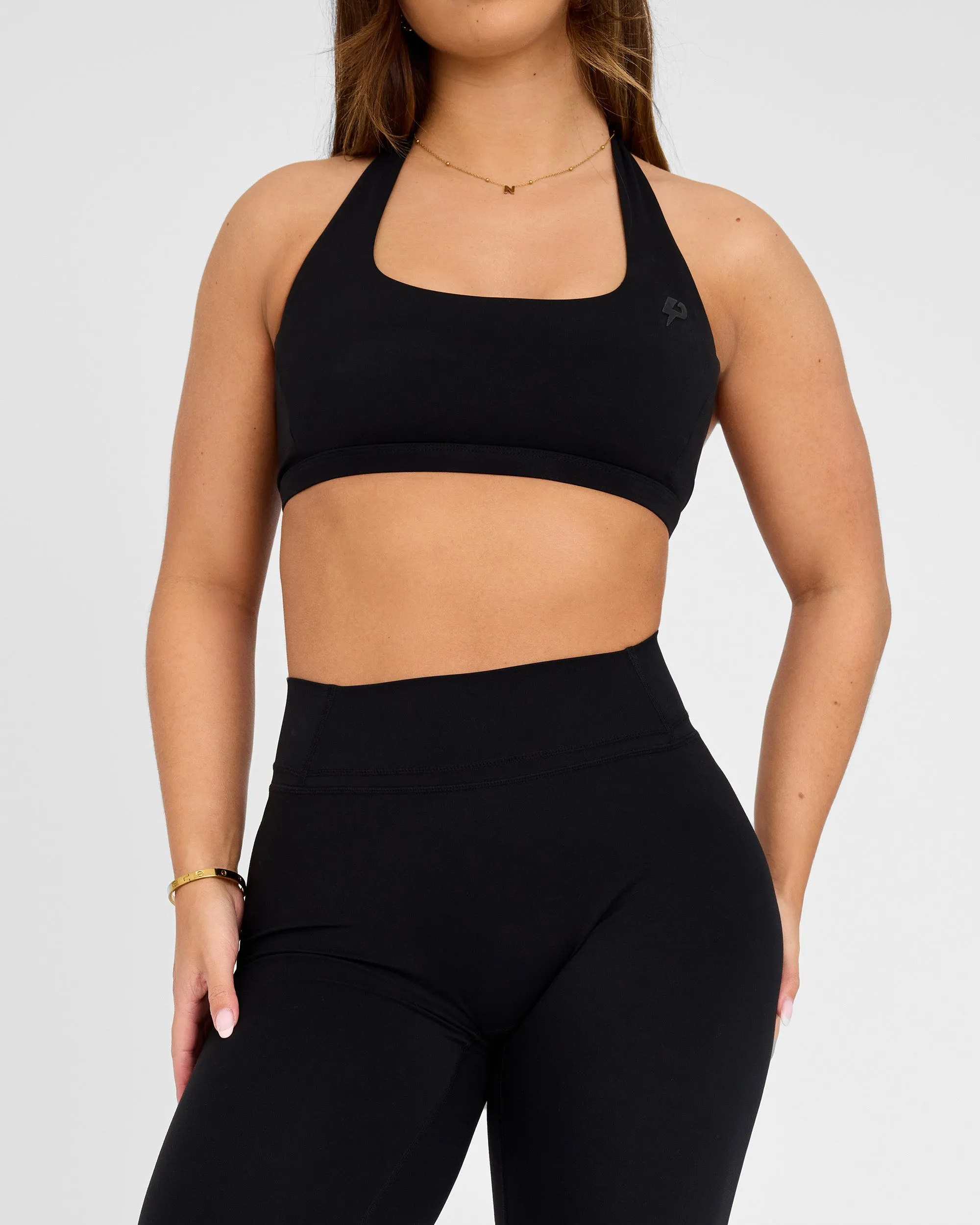 Legacy Halterneck Sports Bra Soft Closure adjustable material