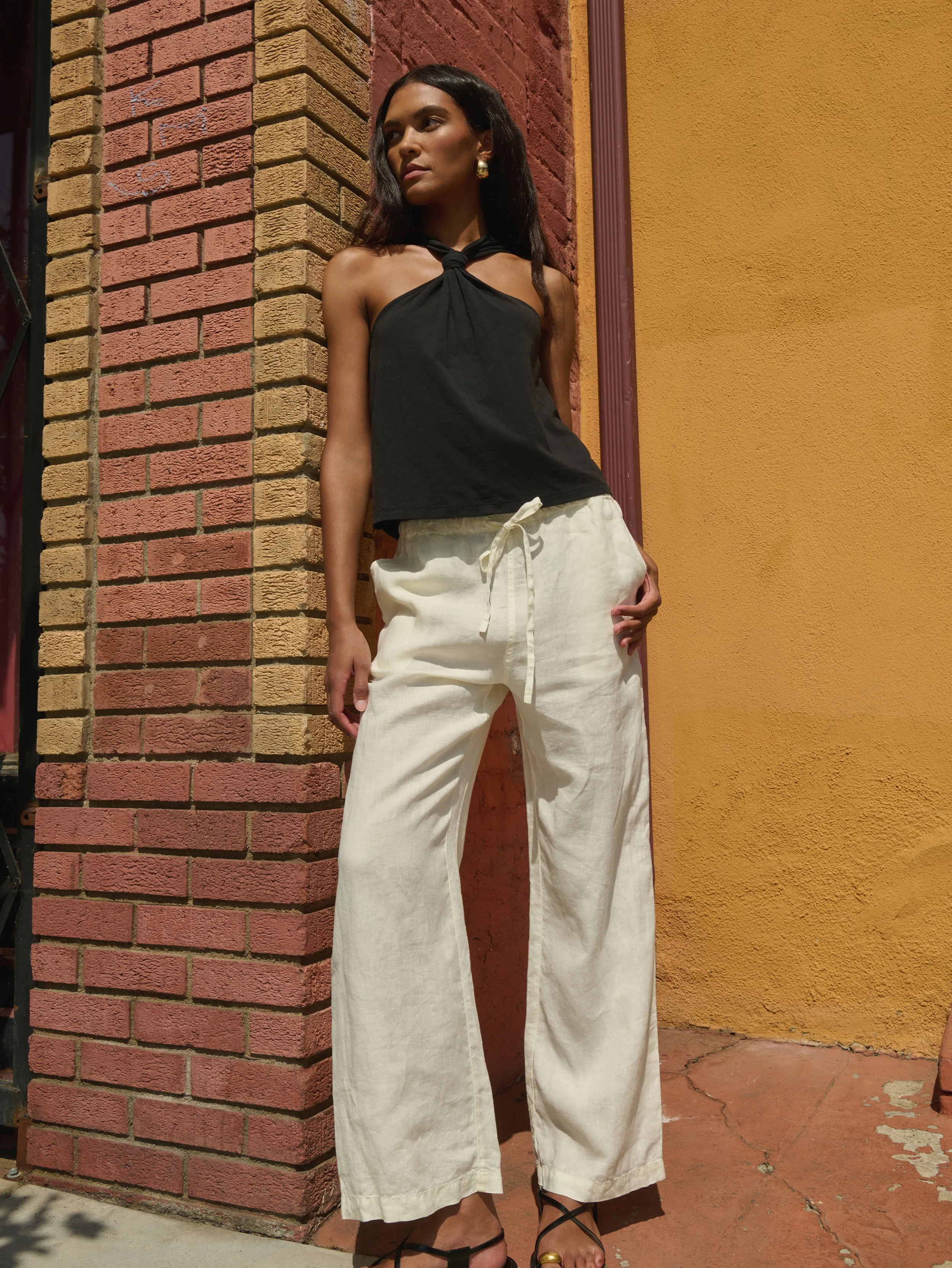 Wrinkle Free Fabric Lena Knotted Tank