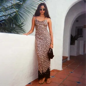 Chic Tailoring Design Leopard Lace Patti Dress