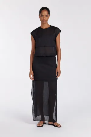 Breezy Outfit birthday party KAI BLACK RAMIE MIDI SKIRT