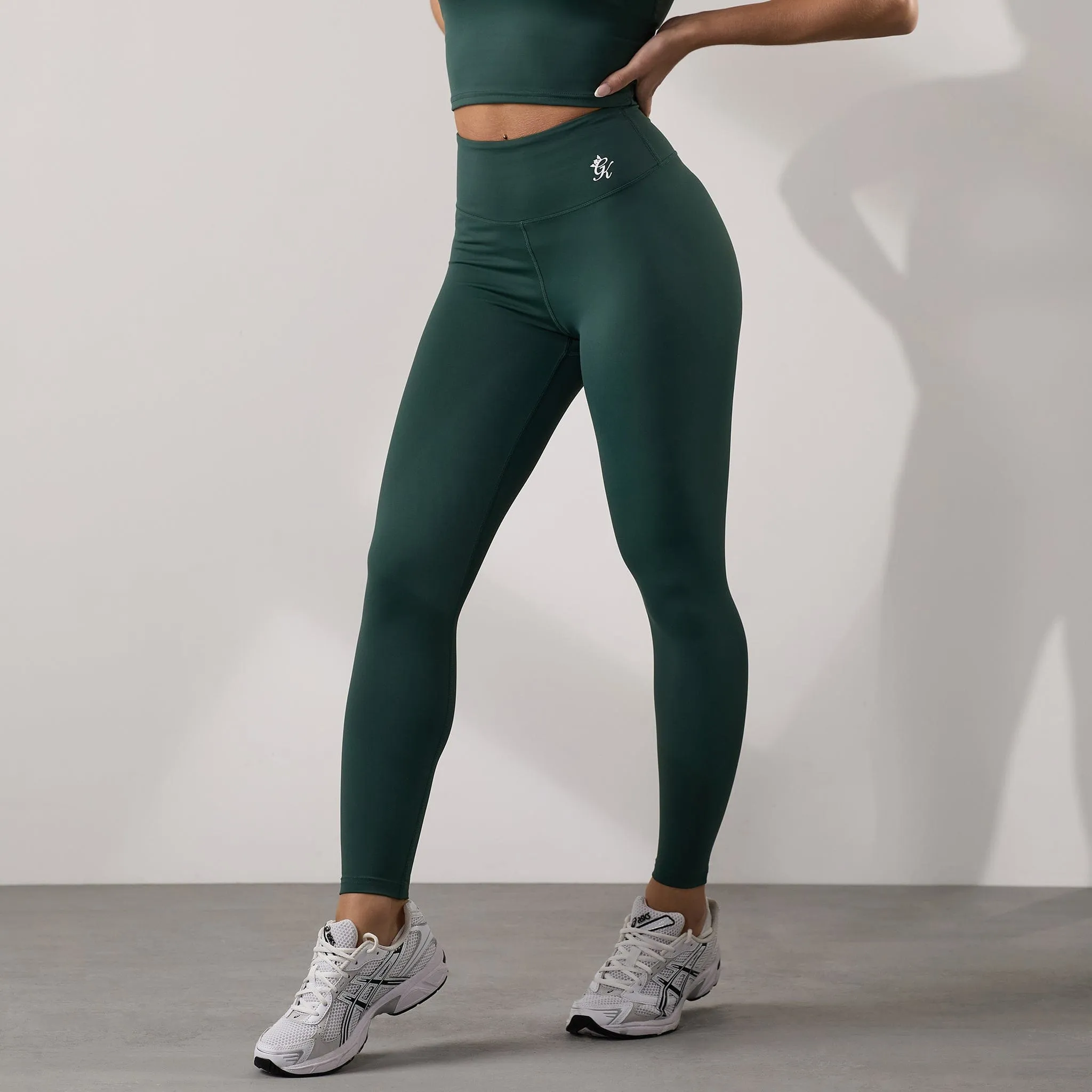 Gym King 365 Legging - Deep Forest Green Body-Hugging Wear Laser Cut Edges